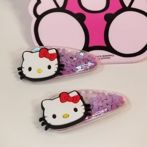 Hello Kitty Confetti  Chatacter Hair Clips 2 piece New